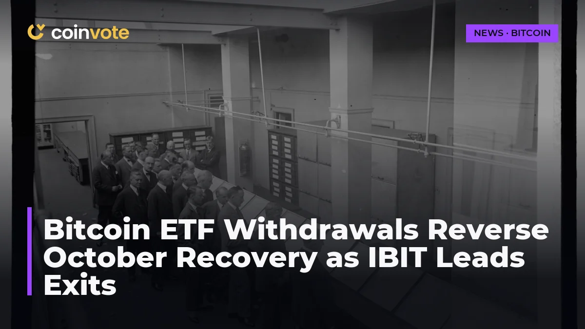 Bitcoin ETF Withdrawals Reverse October Recovery as IBIT Leads Exits