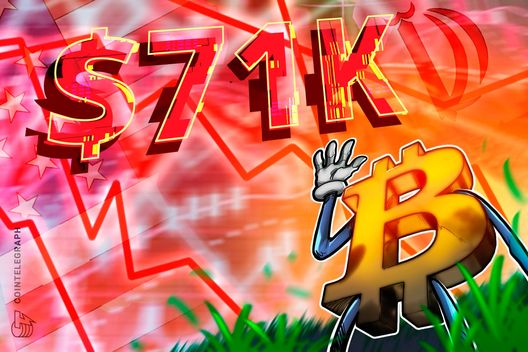 Bitcoin drops to 7-week low under $71K as US-Iran ceasefire hopes fade