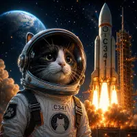 First Cat In Space Logo
