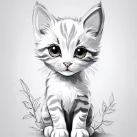 Grey Tabby Cat Logo