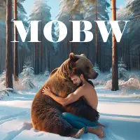 Man or Bear in Woods Logo