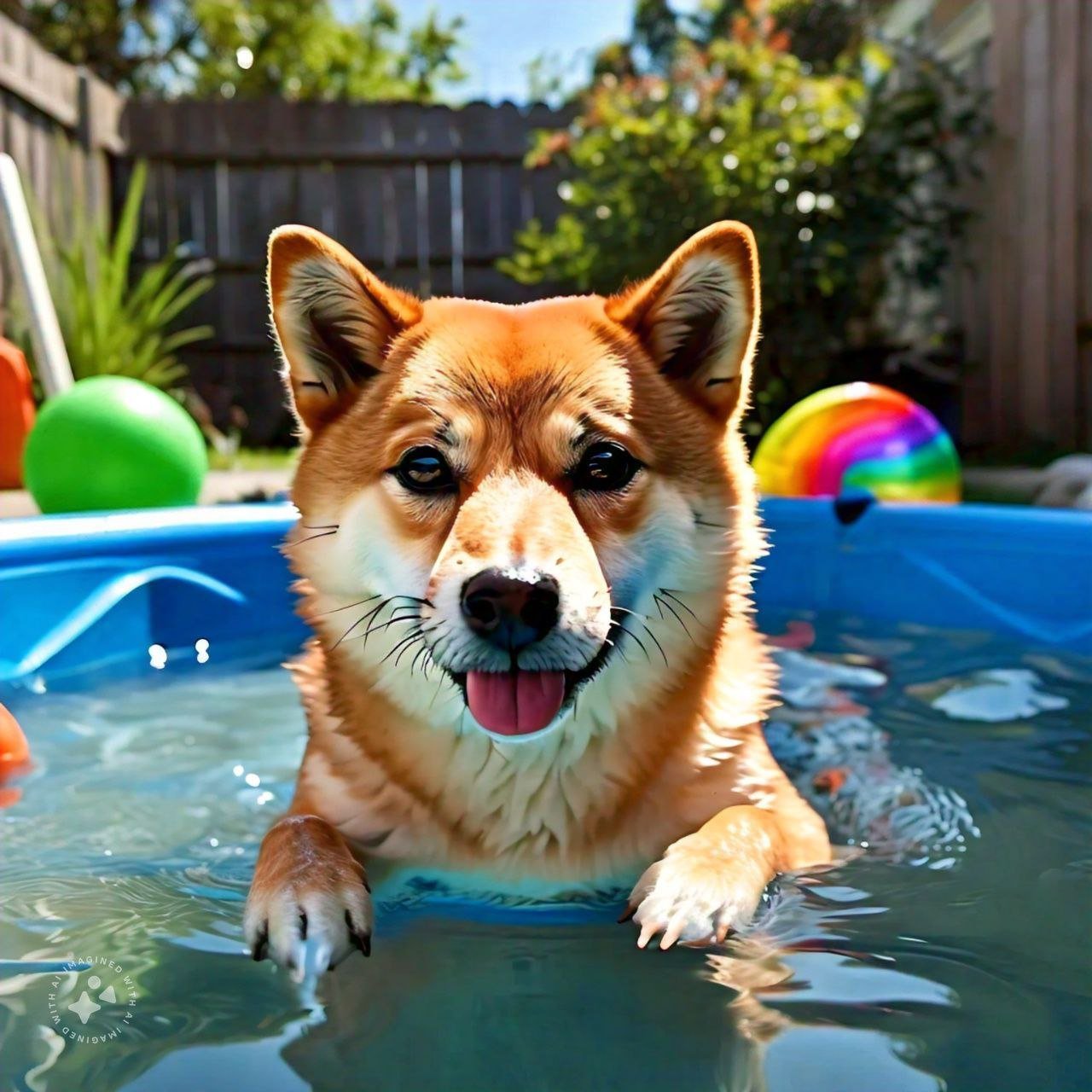 DOG IN POOL