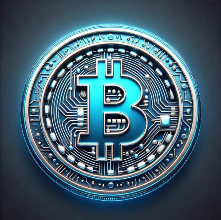 Blue-Bitcoin  Trend Logo