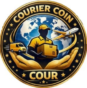 Courier Coin Trend Logo