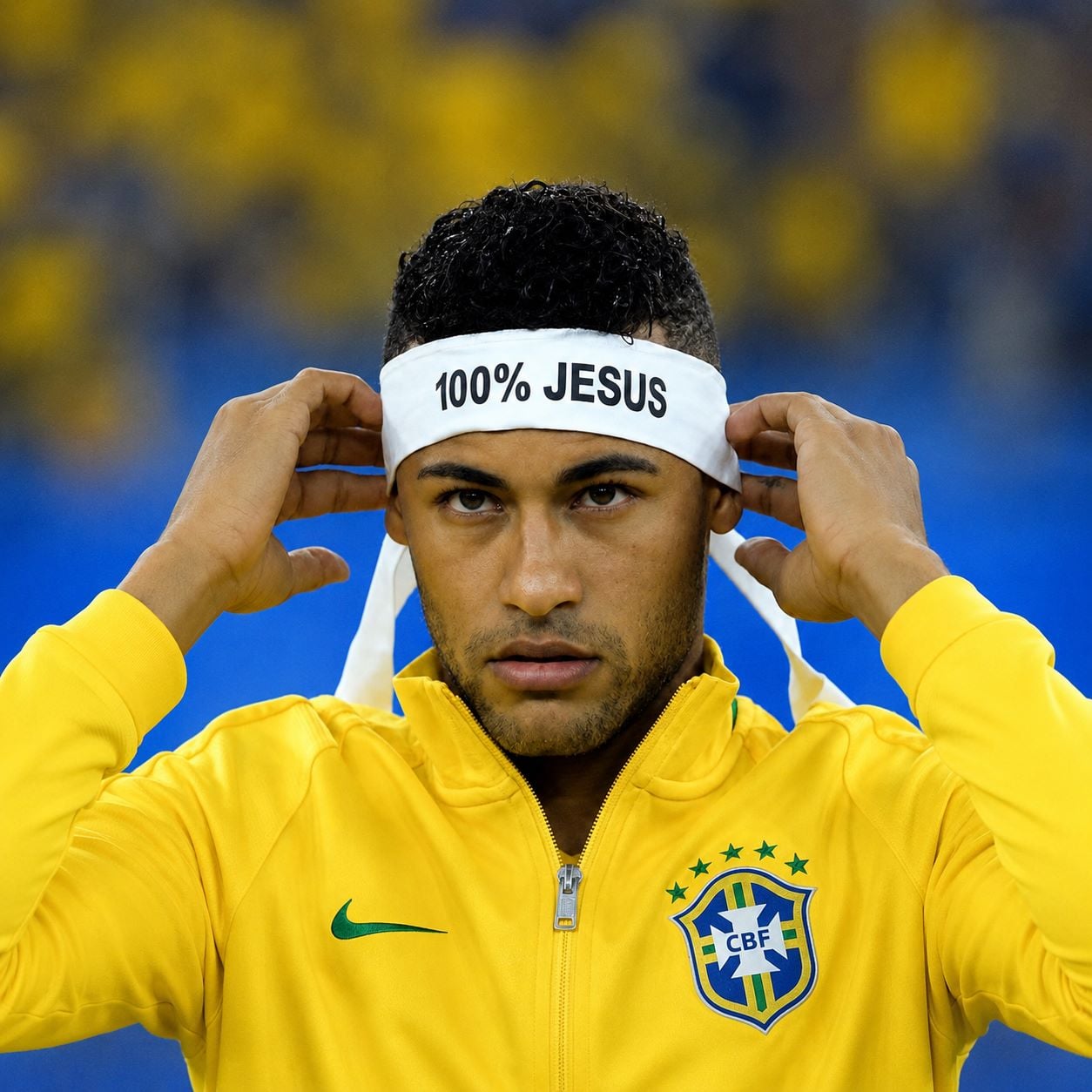Neymar in the World Cup Logo