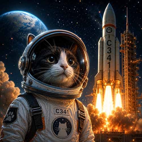 First Cat In Space Logo