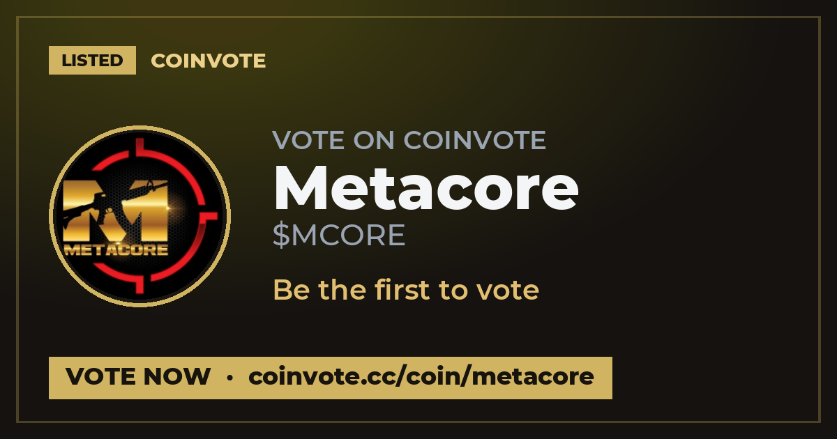 Metacore (MCORE) price today, chart, market cap & news | Coinvote